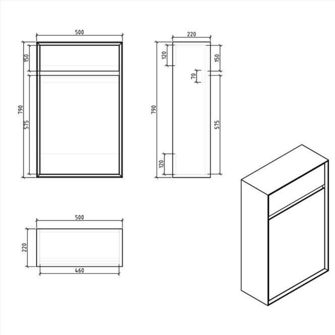 Melvin  / Tawny WC Unit in White & Oak