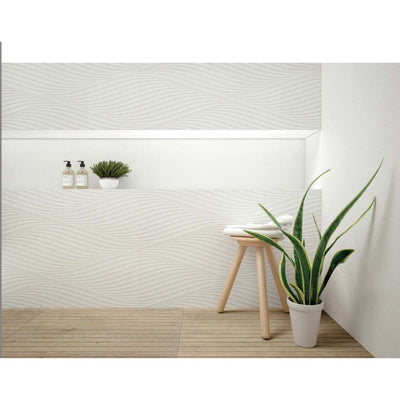 Fort Collins White Matt Ceramic Tile - 320x900mm