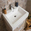 Hermoine 500mm Wall Mounted Vanity Unit & Basin - Light Sawn Oak Effect