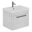 Elsa 500mm Wall Mounted Vanity Unit & Basin in Textured White with Gunmetal Handles