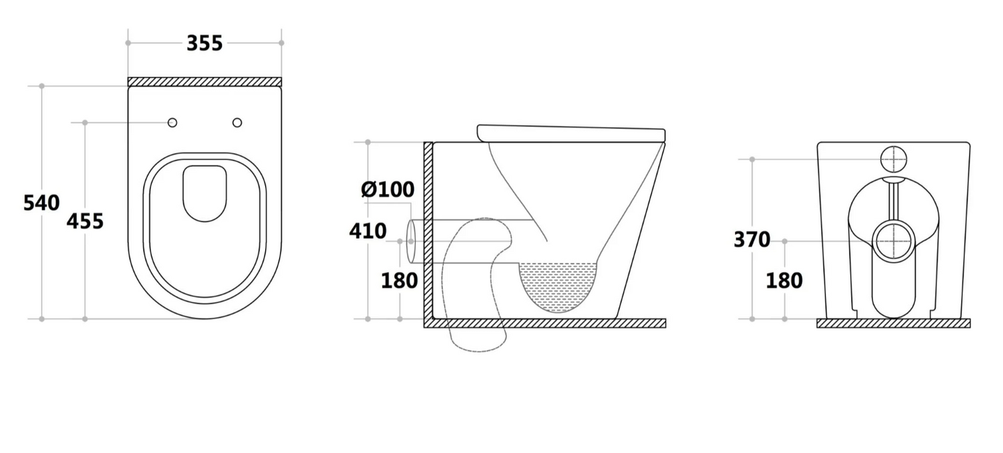 Zoe Rimless Back To Wall Toilet & Soft Close Seat