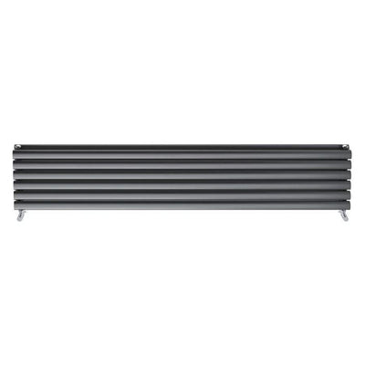 Minnesota Grey Double Horizontal Radiator - 350x1800mm