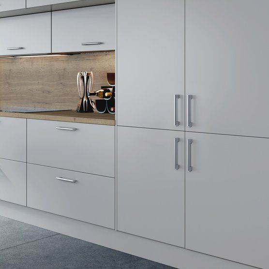 Smooth Dove Grey Slab Style Kitchen Units -All Sizes – Interiors Home ...