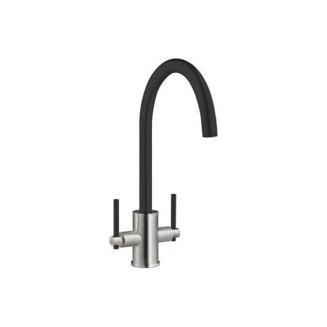 Prima+ Swan Neck Dual Lever Mixer Tap - Black BPR700