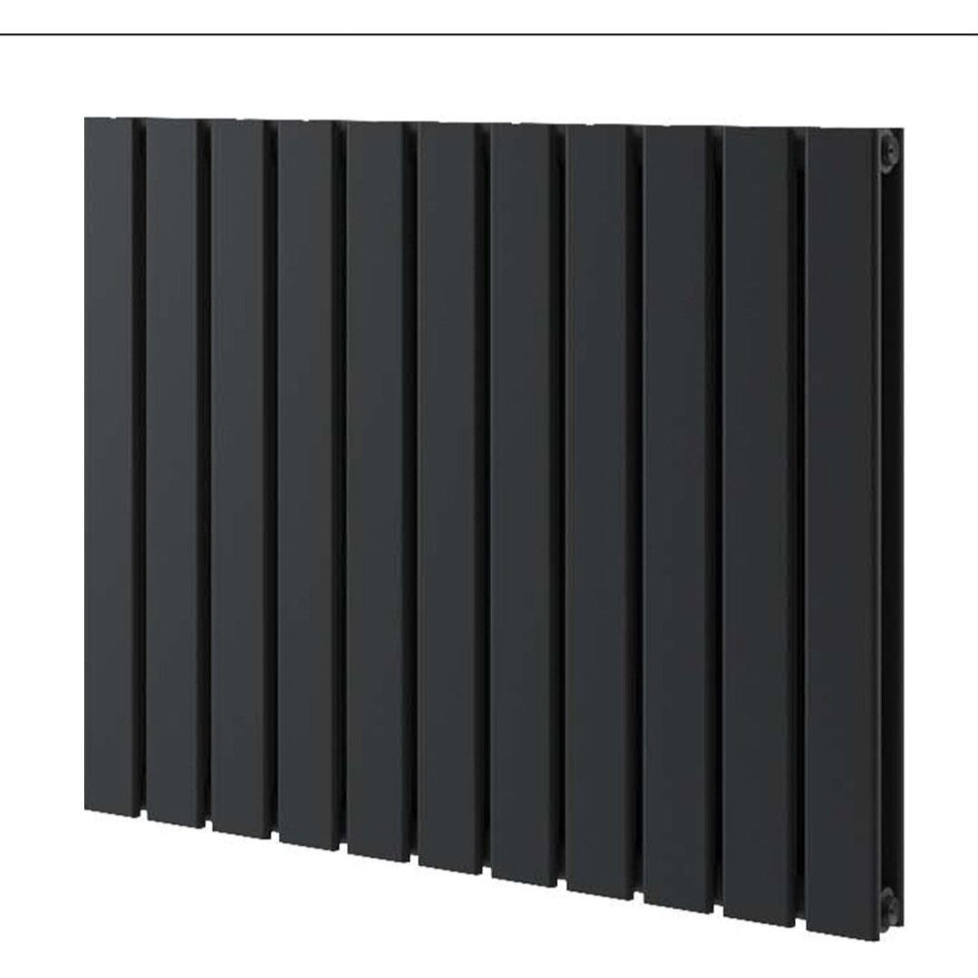 Michigan Black Double Horizontal Flat Panel Radiator - 600 x 816mm