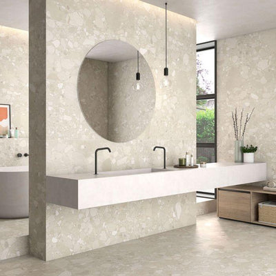 Newport Beige Matt Porcelain Tile - 300 x 600mm