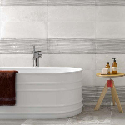 Buffalo White Cloud Plain Ceramic Tile 250 x 750mm