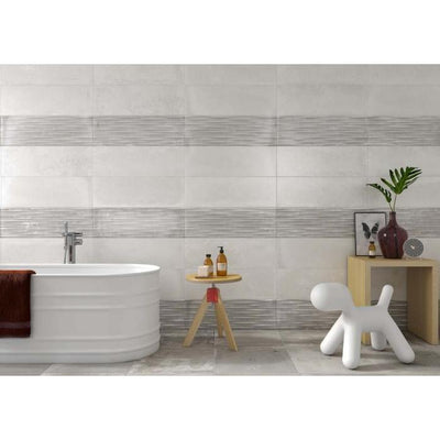 Buffalo White Cloud Patterned Ceramic Tile 250 x 750mm