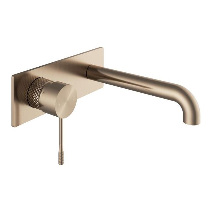 Chelsea Textured Wall Mounted Basin Tap - Satin Bronze