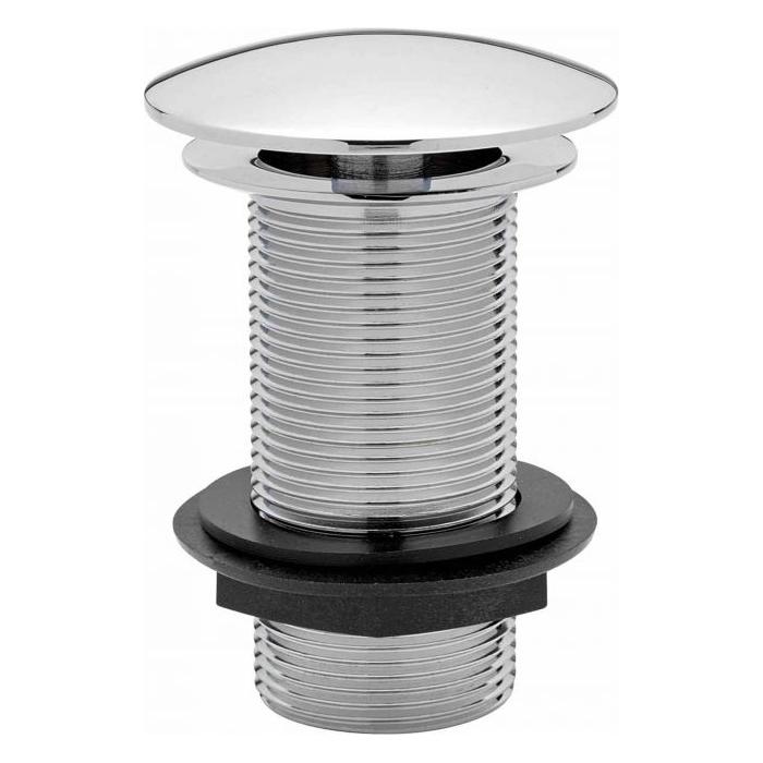 Chrome Basin Push Button Waste - Unslotted