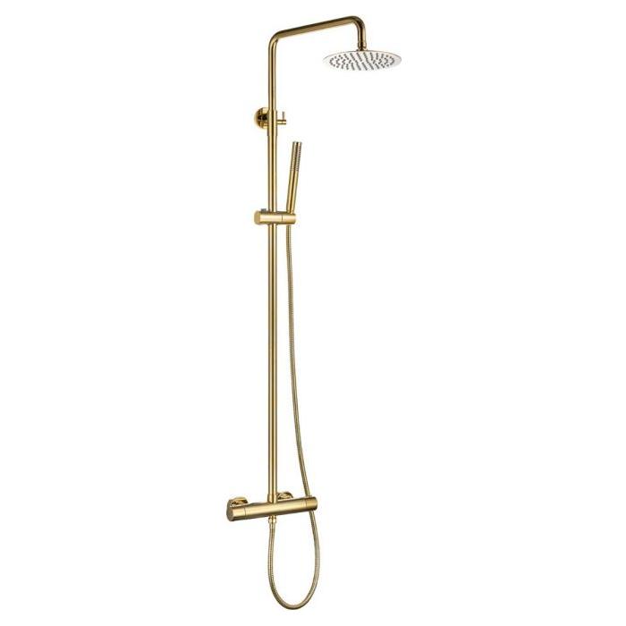 Colorado Round Thermostatic Shower Pack - Brushed Gold