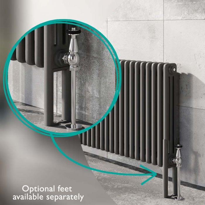 Nevada Grey Pair of Double Column Radiator Feet