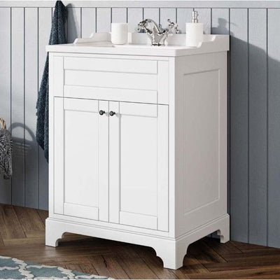 George 600mm Floorstanding Traditional Vanity Unit in Matt White