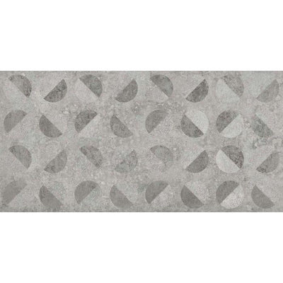 Dover Gris Decor Semi-Polished Porcelain Tile - 450x900mm