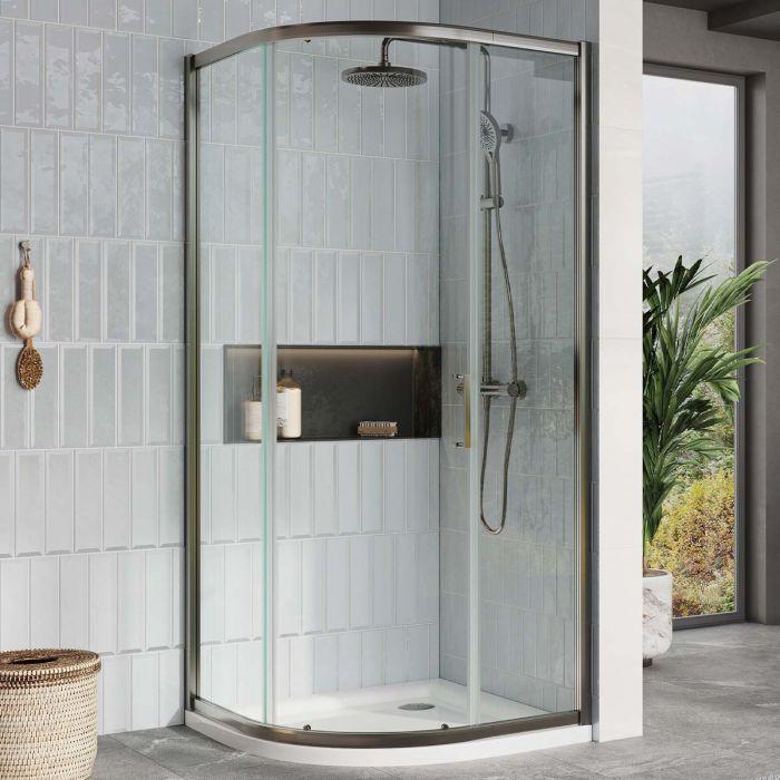 Murphy Gunmetal Sliding Shower Door Quadrant - 1000x900mm