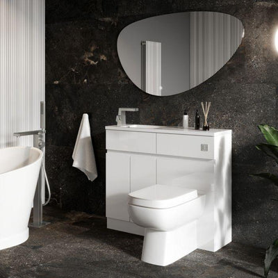 Hawk 1000mm Vanity & WC Unit in Gloss White