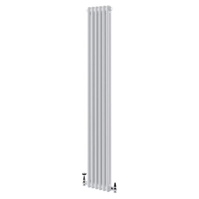 Nevada White Double Vertical Column Radiator - 1800x290mm