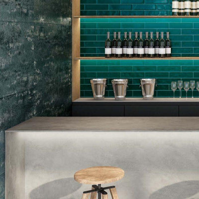 Irvine Seagreen Semi-Polished Metallic Porcelain Tiles – 300x600mm