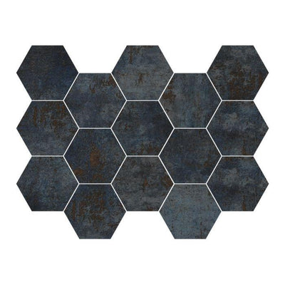 Irvine Hexagon Royal Blue Mosaic - 225 x 325mm