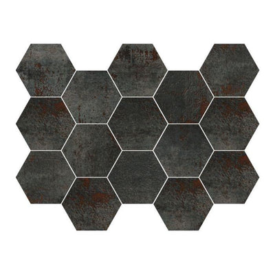 Irvine Hexagon Titanium Mosaic - 225 x 325mm