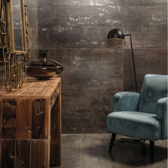 Irvine Steel Semi-Polished Metallic Porcelain Tiles – 600x600mm