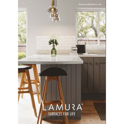 Lamura 40mm Andromeda White Laminate Worktops-Breakfast Bar-Splashback-Upstand