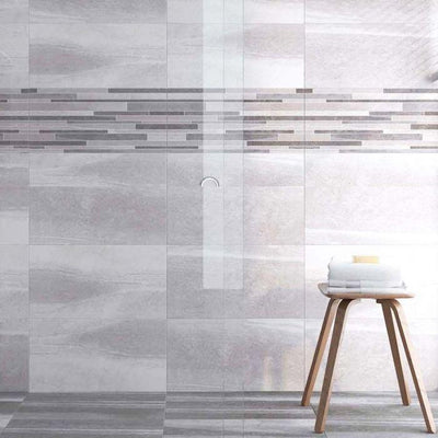 Lancaster Light Grey Matt Porcelain Tile - 300x600mm