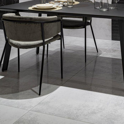 La Habra White Concrete Semi-Polished Porcelain Tile - 898x898mm