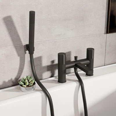 Lexi Matt Black & Chrome Bath Shower Mixer Tap