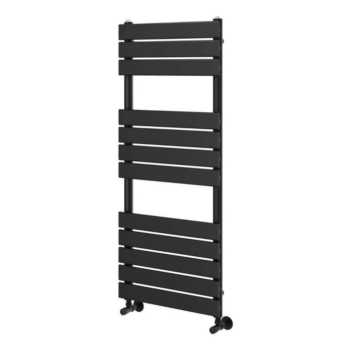 Liberty Matt Black Heated Towel Rail – 1200x500mm