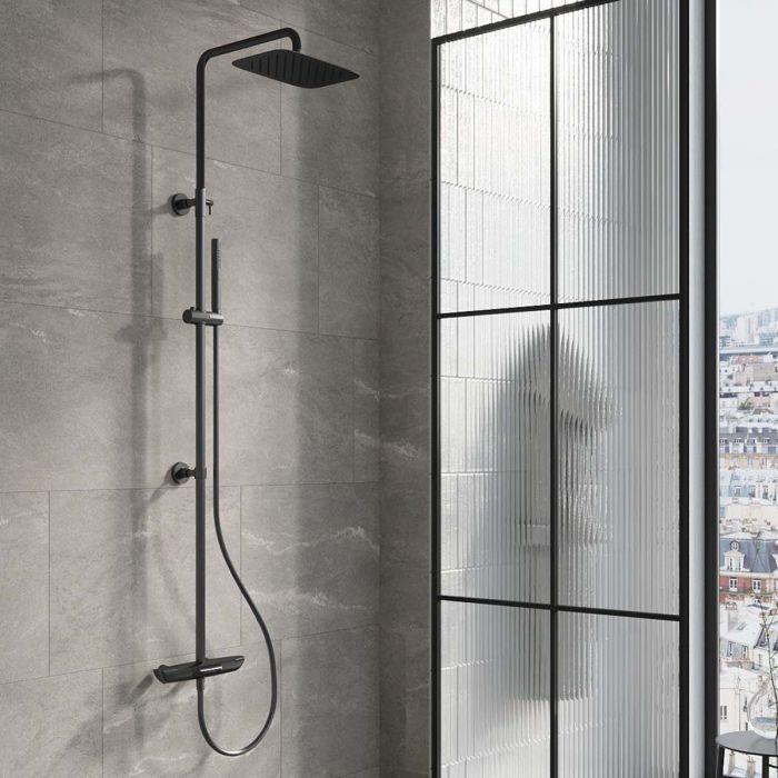 Liberty Black Thermostatic Shower Pack with Bath Spout