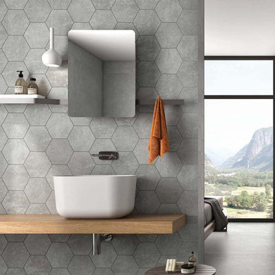 Lodi Gris Concrete Hexagon Matt Porcelain Tile – 250x290mm