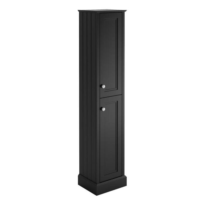 Louise Tall Bathroom Storage Unit in Matt Black