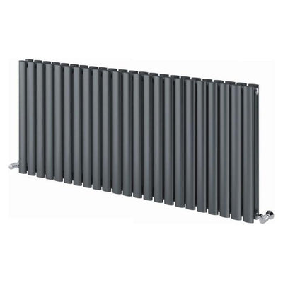 Minnesota Grey Double Horizontal Radiator - 600x1360mm