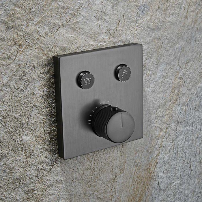 Monaco Dual Outlet Concealed Shower Valve - Gunmetal