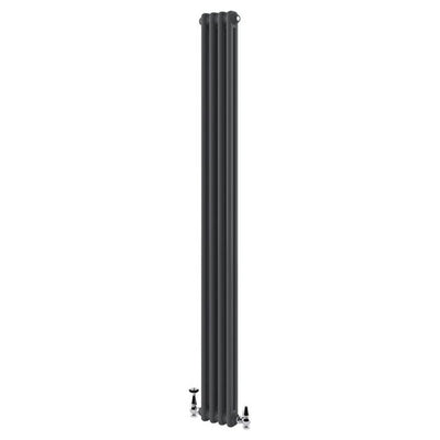 Nevada Grey Double Vertical Column Radiator - 1800x200mm