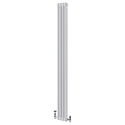 Nevada White Double Vertical Column Radiator - 1800x200mm