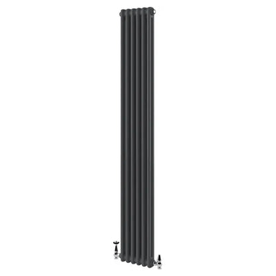 Nevada Grey Double Vertical Column Radiator - 1800x290mm