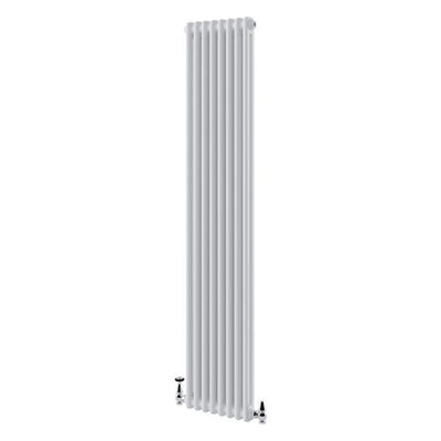 Nevada White Double Vertical Column Radiator - 1800x380mm