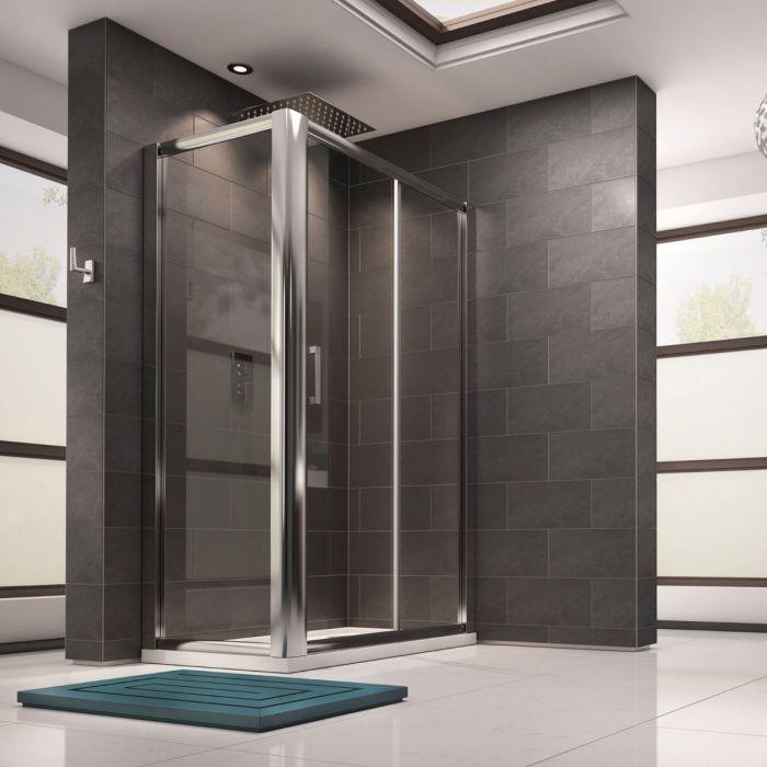 Navy 1000mm Sliding Shower Door