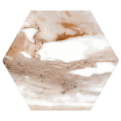 Nome Beige Hex Marble Matt Porcelain Tile – 290x258mm