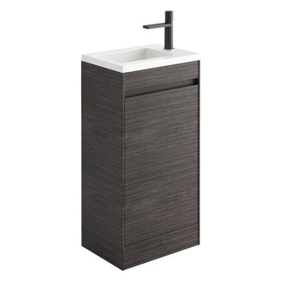 Oscar 440mm Floor Standing Cloakroom Vanity Unit with Resin Basin in Leached Oak