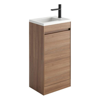 Oscar 440mm Floor Standing Cloakroom Vanity Unit with Resin Basin in Natural Oak