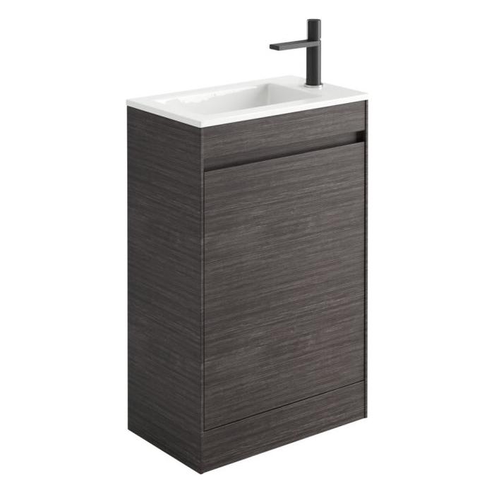 Oscar 545mm Floor Standing Cloakroom Vanity Unit with Ceramic Basin in Leached Oak