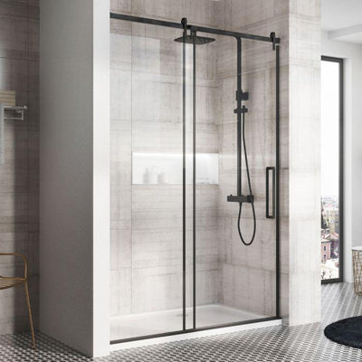 Raya 1200mm Black Sliding Shower Door