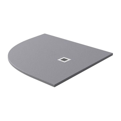 Slate Effect Offset Quadrant Shower Tray Grey- 1200 x 900 Left Hand - Interiors Home Stores