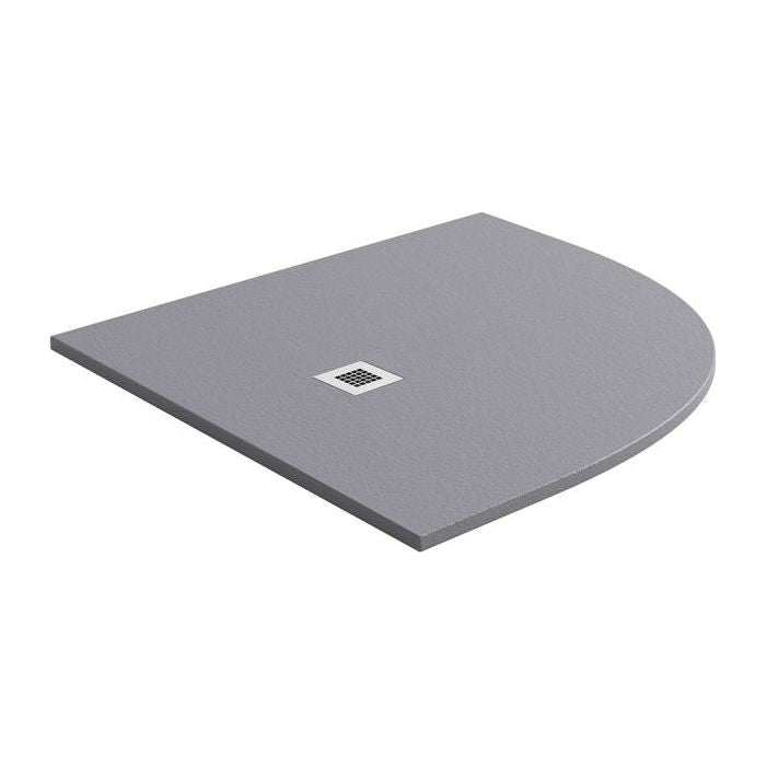 Slate Effect Offset Quadrant Shower Tray Grey- 1200 x 900 Right Hand - Interiors Home Stores