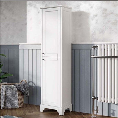 George Floor Standing Tall Storage Unit in Matt White