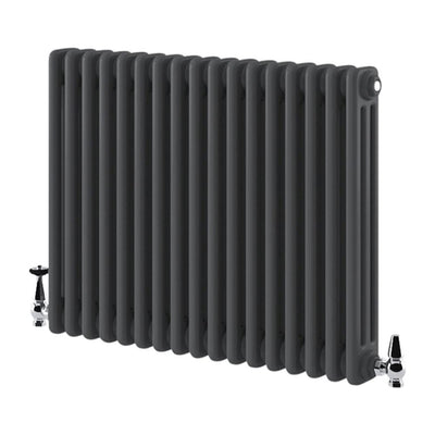 Nevada Grey Triple Horizontal Column Radiator - 600x785mm