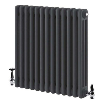 Nevada Grey Triple Horizontal Column Radiator - 600x605mm